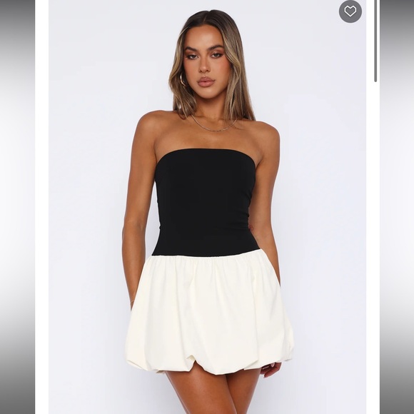 COPY - White Fox Boutique Diamond Dust Mini Dress Black/Cream - Picture 2 of 4